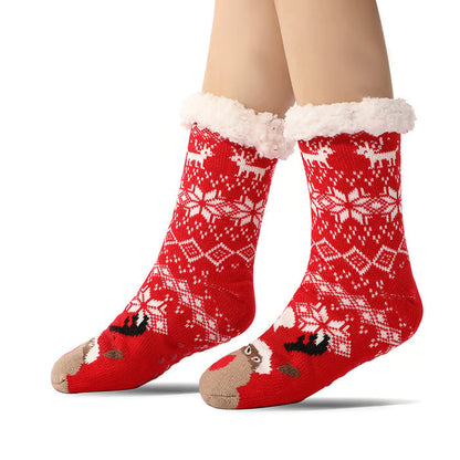 Cute Animal Ultra-thick Cashmere Slipper Home Socks