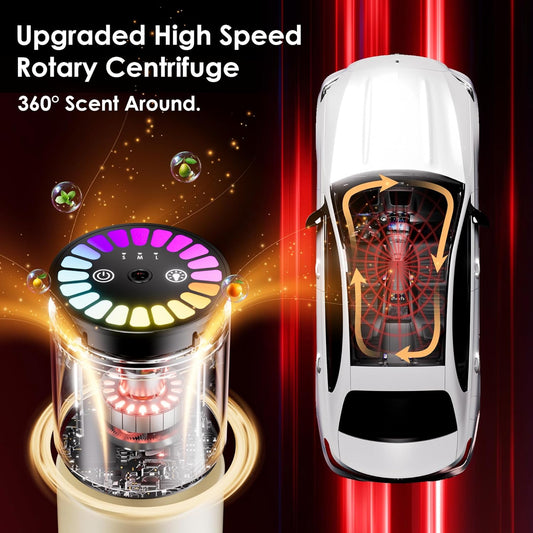 Car Air Freshener, Car Fresheners Long Lasting, Auto On/Off, 3 Adjustable Modes for Custom Scent Intensity, 150mL Large Capacity, Diffuser with RGB Music Syncing Light (Angels)